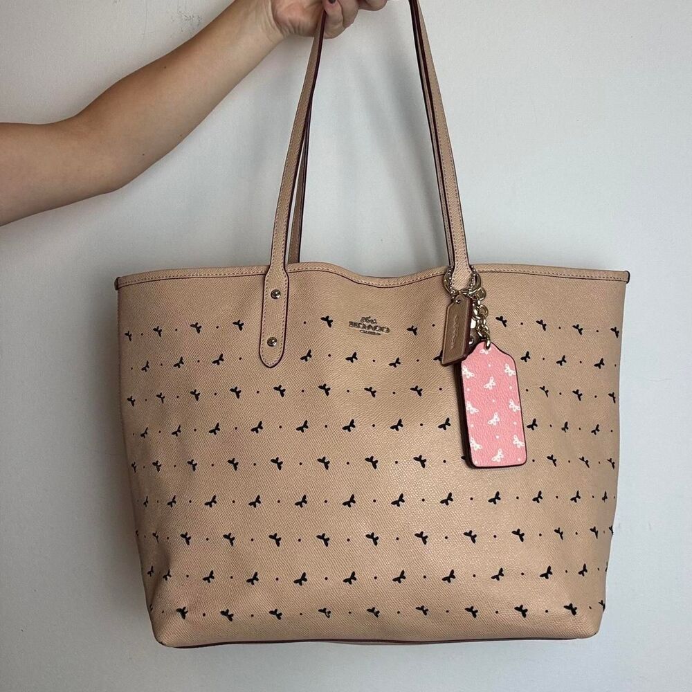 Coach Women's Pink and Tan Bag